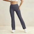 thumbnail image 4 of Women Flare Leggings with Pockets Comfy Yoga Pants High Waist Tummy Control Bootcut Workout Flared Leggings M, 4 of 5