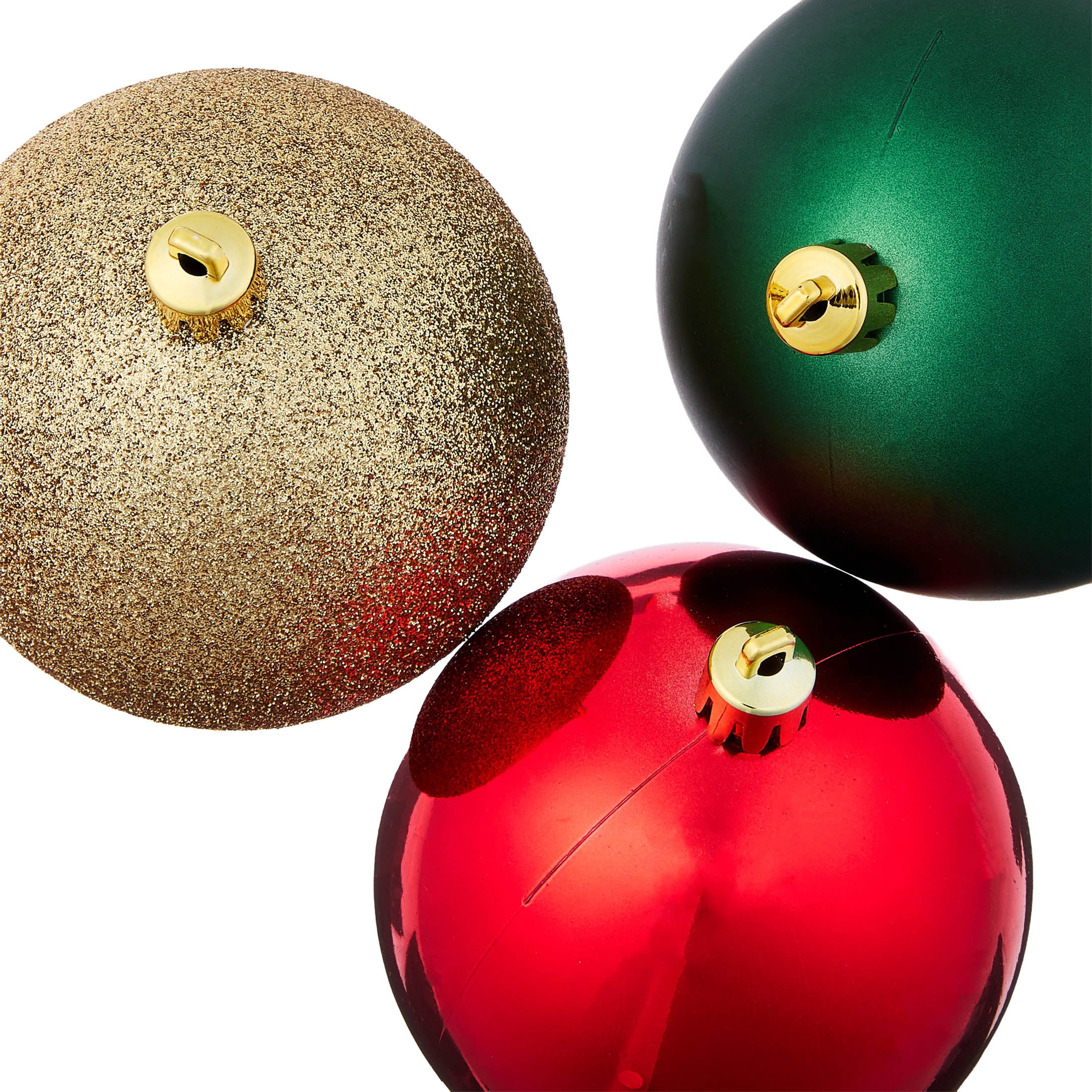 8-Count Red/Green/Gold Ball Shatterproof Christmas Ornaments, 4.5", by Holiday Time