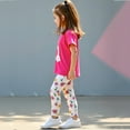 thumbnail image 4 of Toddler Girl Outfits Spring Summer Cartoon Print Childrens Clothes Girls Size 10-12 Oversize Streetwear Clothing Set for Girls 7-8 Short Sleeve Z12-Hot Pink, 5-6 Years, 4 of 6