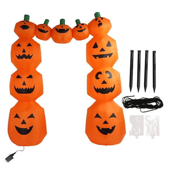 Halloween Inflatable Pumpkin Archway Decorations IP44 Waterproof Colorfast Large Inflatable Pumpkin Arch for Yard Garden Lawn US Plug 100V to 240V