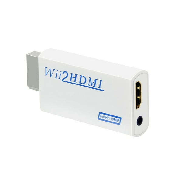 Wii to HDMI Converter 1080P, Wii HDMI Adapter with 3.5mm Audio, Wii to HDMI Wii 2 HDMI Full HD Portable Converter Adapter- Supports All Wii Display Modes, White