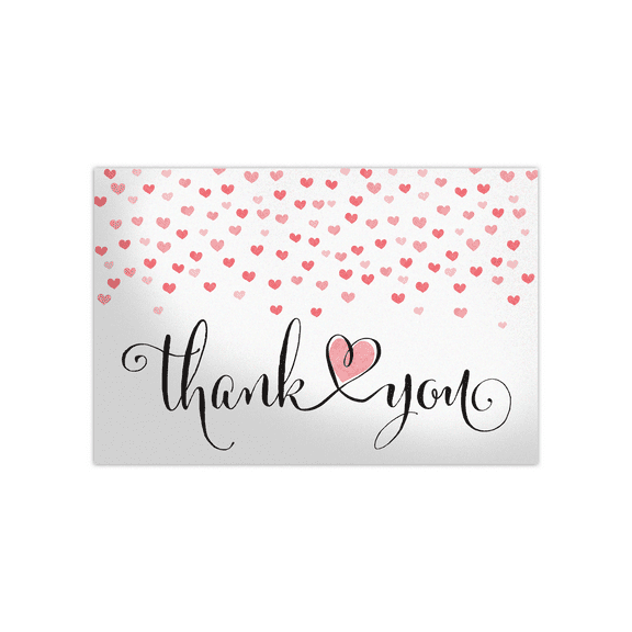 Pro Supply Global (50) Count of 4x6 Fading Hearts Thank You Insert Cards