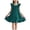 Green, variant on Girls Cotton Ruffle Dress Square Neck Back Bow Short Sleeve Casual Summer Sundress for Kids Kids Teal Green,Size 3-4 T