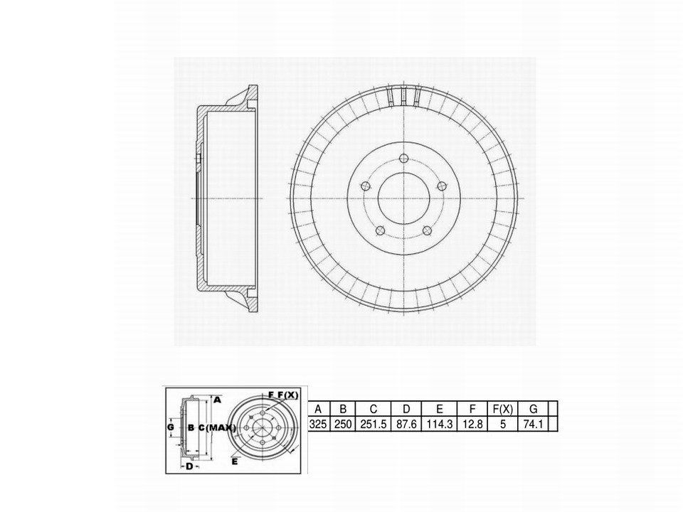 Winstop Brake Drum, Rear WS235996, Nissan Quest 2002-1993