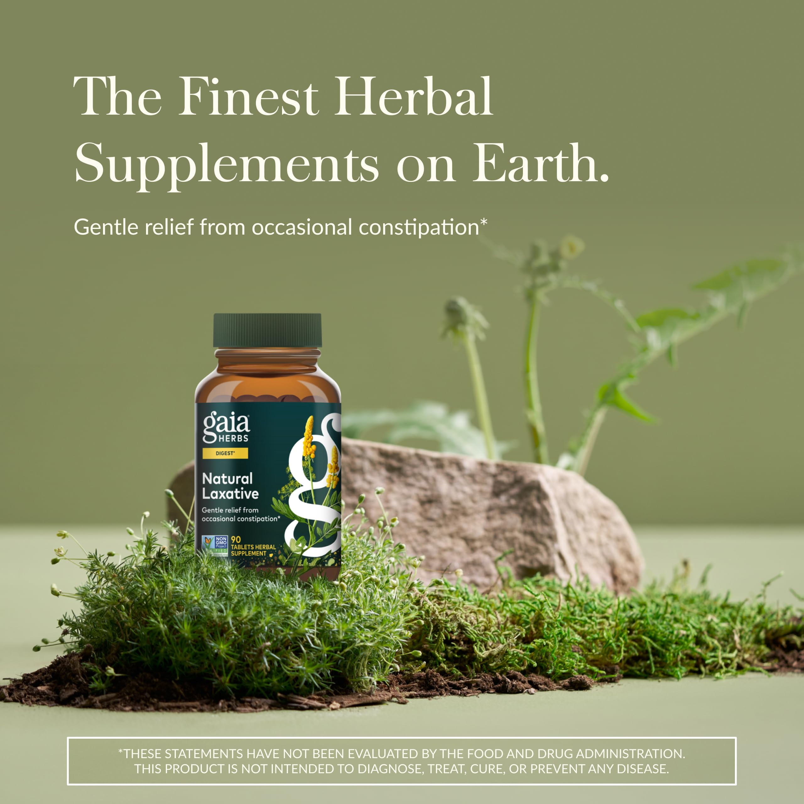 Gaia Herbs Natural Laxative - Relief from Occasional Constipation - Support for Natural Elimination Process* - With Senna Leaf, Cape Aloe, Dandelion & Fennel - 90 Tablets (45 Servings)