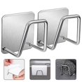 thumbnail image 2 of Soporte de esponja de 2 piezas Soporte de fregadero de cocina autoadhesivo Ganchos de ropa, con ganchos adhesivos transparentes de 2 piezas Sin taladrar Agua de acero inoxidable kaili Sencillez, 2 of 5