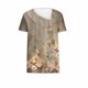 thumbnail image 2 of Camisetas de Manga Corta para las Mujeres a Cuadros Impreso Botón Casual Camiseta, Camisetas de Mujer Casual para Primavera Verano, 2 of 4