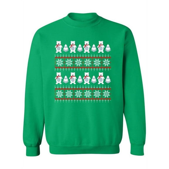 Christmas Pattern With Bears Sweatshirt Women -Image by Shutterstock, Female 5X-Large