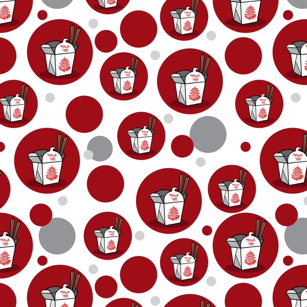 Chinese Food Takeout Box with Chopsticks Premium Gift Wrap Wrapping