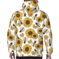 thumbnail image 3 of Bingfone Sunflowers and Bees Men's Drawstring Hoodie Long Sleeve Pocket Sweatshirts-Medium, 3 of 6