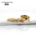 thumbnail image 2 of His and Hers Wedding Ring Sets Couples Rings Yellow Gold Plated Heart White Cz Titanium band, 2 of 6