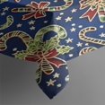 thumbnail image 3 of Blue Christmas Candy Cane Pattern Rectangle Tablecloth 60"x84",Waterproof Polyester Rectangle Table Cloth, Wipeable Spillproof Polyester Tablecloth for Dining, Camping, Indoor and Outdoor, 3 of 5
