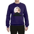 thumbnail image 2 of Wild Bobby, Hip Marilyn Monroe Portrait Classic Beauty Pose, Famous People, Unisex Crewneck Graphic Sweatshirt, Purple, Small, 2 of 4
