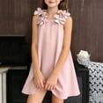 thumbnail image 4 of AINIYS Girls A-Line Dress With Crew Neck And Hidden Back Zipper Accent For Wedding Guest And Spring Outing Pink 1-2 Years, 4 of 5