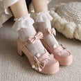 thumbnail image 3 of SACFOF Womens Sweet Cute Kawaii Platform Cosplay Shoes Chunky Mid Heels Mary Janes with Bow Buckles Strappy Pumps, 3 of 6