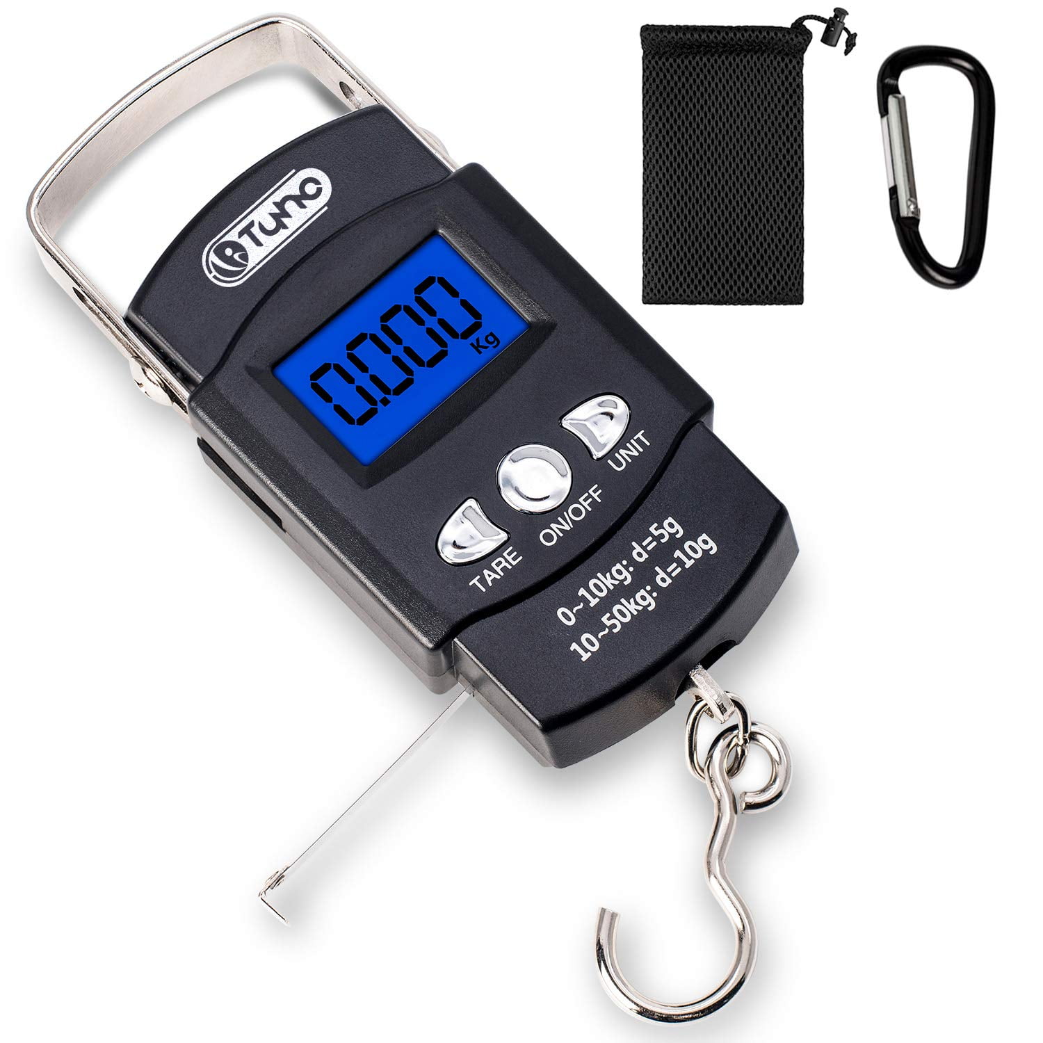 TyhoTech Fishing Scale 110lb/50kg Backlit LCD Screen Portable Electronic  Balance Digital Fish Hook Hanging Scale with Measuring Tape Ruler, D Shape