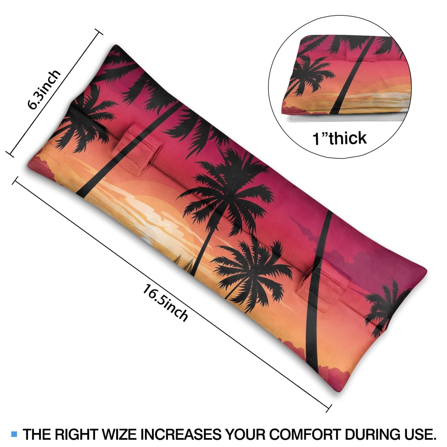 Orange Sunset Mastectomy Pillow - Universal Fit Car Seatbelt Protector for Women