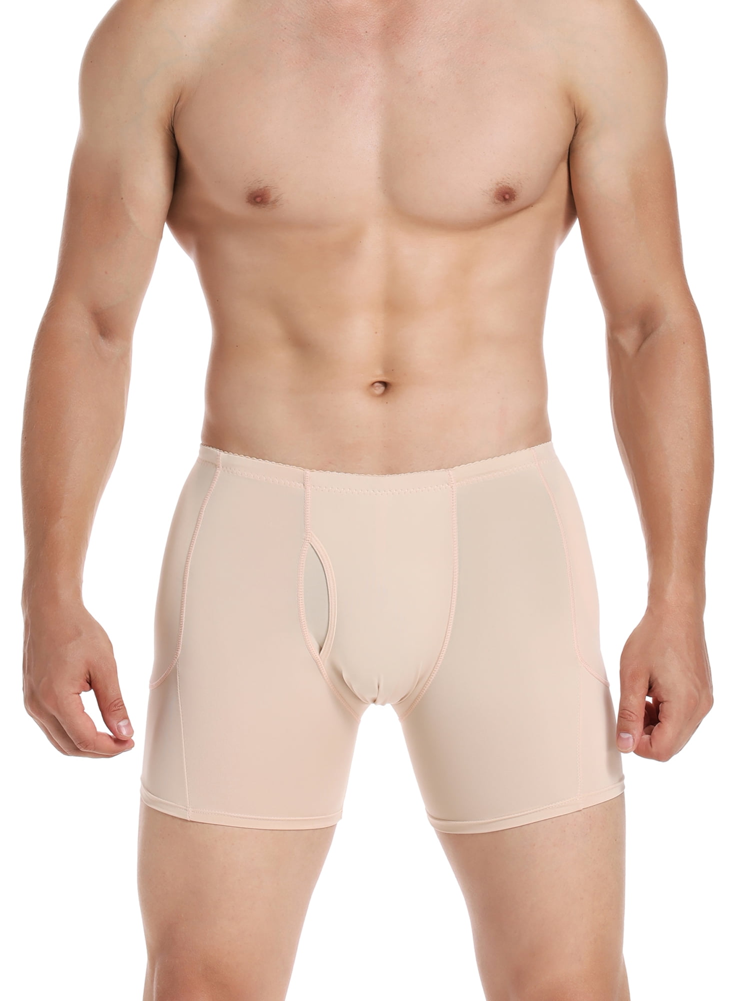 Vaslanda Mens Padded Butt Lifter Underwear Fake Butt Enhancer Shaper Shorts Boxer Briefs with 4 Detachable Butt Pads