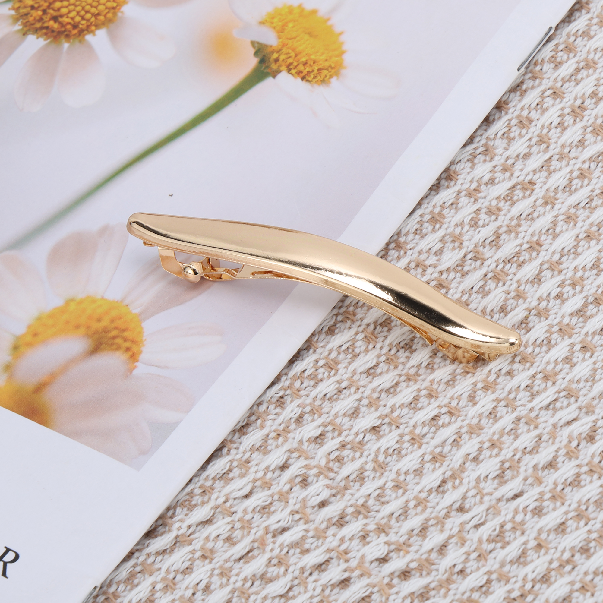 Unique Bargains Fashionable Hairstyles Grace Polished Wave Hair Barrettes Gold Tone