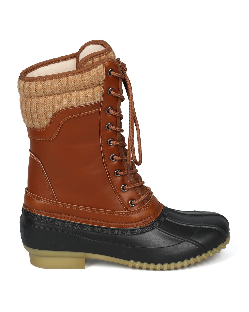 sweater collar duck boots