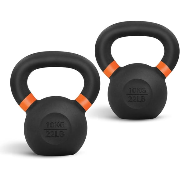 Powder Coated Cast Iron Kettlebell Strength Training Kettlebells Weight Set for Full Body Workout, Home Gym