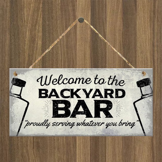 Gwong Decoración hogareña Signo de hojalata Inglés Carta impresa Sin olor Leña Muestra de pared Decoración de placa para el hogar Gwong 21063054