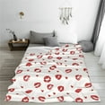 thumbnail image 5 of Bingfone Lips Kiss Print Flannel Fleece Blanket Throw Blanket for Bed,Sofa,Couch,Travel,Camping(80"x60" ), 5 of 8