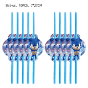 Soniccs Birthday Party Decorations Tableware Set Paper Cup Napkin Cake Topper for Kids Boy Party gifts Baby Shower Supplies