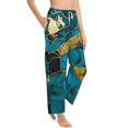 thumbnail image 6 of Salouo Watercolor Blue Marbled Print Women's Pajama Pants Casual Loose Sweatpants PJs Flowy Pants Drawstring Palazzo for Women Wide Leg Pants Lounge Pajama -Small, 6 of 8