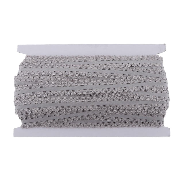 Rongfmy Crafts Elastic Lace , Crown Stretch Ribbon for Headbands, Lingerie, Garters, Gray