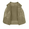 thumbnail image 4 of VSSSJ Men's Sport Vest Relaxed Fit Solid Color Zip Up V-Neck Sleeveless Jacket with Multi-Pocket Outdoor Climbing Thin Quick Dry Work Outwear Khaki XXXXXXL, 4 of 5