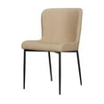 thumbnail image 3 of Set of 2 Sand Color PU Leather Dining Chair with Black Metal legs, 3 of 5