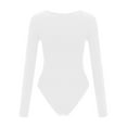 thumbnail image 5 of Baqcunre One Piece Jumpsuits For Women Women'S Low Cut Bodysuit Leotards Deep V Neck Long Sleeve Body Suits Tops Womens Shorts Women'S Pants White L, 5 of 8
