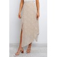 thumbnail image 3 of Women's Beige Fashion Print Side Slit Pleated Maxi Skirt, 3 of 7