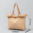 thumbnail image 6 of Yoyauz Ladies' Tote Bag Canvas Beach Tote Bag With Zipper Large Shoulder Backpack Handbag, Suitable For Travel, Work, Gym, 6 of 7