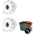thumbnail image 1 of 2-Pack White ABS Rotating Mop Gears - 1 Inch Outer Diameter, 0.3 Inch Inner Diameter, 0.8 Inch Height - Compatible with Vileda, O-Cedar & 90% of Rotating Mop Brands - Easy Replacement Pedal Accessory, 1 of 6