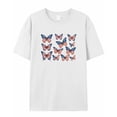 thumbnail image 6 of Men's T Shirts, Red Blue Butterfly T-Shirt for Men Crew Neck Tees Cotton Tops, White, XL, 6 of 9