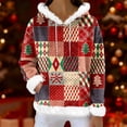 thumbnail image 5 of Hoodies For Women Oversized Winter Plush Cute Sweatshirts Pullover Trendy Fall Winter Clothes, Christmas Print Flannel Hoodie, Comfortable and Warm,Dark Green,L, 5 of 5