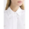 thumbnail image 5 of Free Assembly Women's and Women's Plus Cropped Cotton Eyelet Shirt, Sizes XS-4X, 5 of 6
