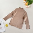 thumbnail image 6 of Odeerbi Toddler Boys Girls Knit Cotton Tops Velvet Collar 2025 Long Sleeve Tiered Ruffle Tunic Knitted Top Brown 5-6 Years, 6 of 7