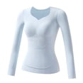 thumbnail image 2 of Pijama de cuello en V para niños, de manga larga, sólido, grueso, para el hogar, con bolsillo acolchado en el pecho, blusa de poliéster para niños, 2 of 6