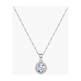 thumbnail image 5 of Colgante versátil de plata de ley s925, collar de cadena cruzada de boda redondo clásico Popular y de compromiso ER, 5 of 5