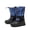 BLACK/BLUE-NYLON, variant on Kids Boys Girls Waterproof Mid Calf Snow Boots Outdoor Insulated Winter Warm Duck Boots