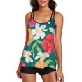 thumbnail image 1 of Gibobby Trajes de Natación para Mujer Traje de baño sexy con doble hombro y estampado de para damas Boxers Tankini Traje de baño dividido(Verde de menta,M), 1 of 5