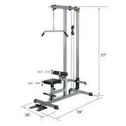 Lat Pull Down Machine Multifunction Low Row Bar Cable Fitness Body Workout Gym