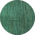 thumbnail image 1 of Ahgly Company Indoor Round Abstract Turquoise Blue Modern Area Rugs, 3' Round, 1 of 4