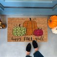 thumbnail image 2 of Dosaele Happy Fall Door  Fall Leaves Pumpkin Theme Welcome Doormat for Front Door Indoor Outdoor Rug for Home Kitchen Floor Thanksgiving Decor 16 X 24 Inch, 2 of 5