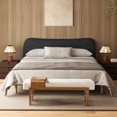 thumbnail image 4 of Bedroom Benches Billie 52" Modern Telephone Bench with Sliding Shelf, Ivory White Boucle,Wooden Bedroom Benches, 4 of 9