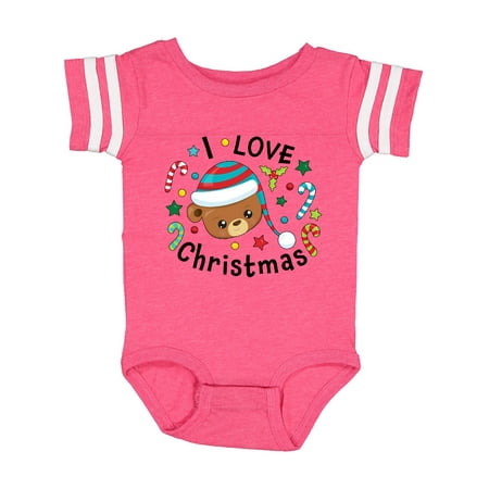 

Inktastic I Love Christmas- cute teddy bear Gift Baby Boy or Baby Girl Bodysuit