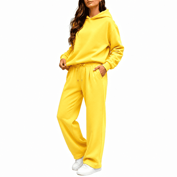 2 Piece Lounge Sets For Women Matching Sweatsuits Oversized Hoodies Baggy Wide Leg Sweatpants Casual Sweat Set Workout Tracksuit Airport Fashion Fall Clothes